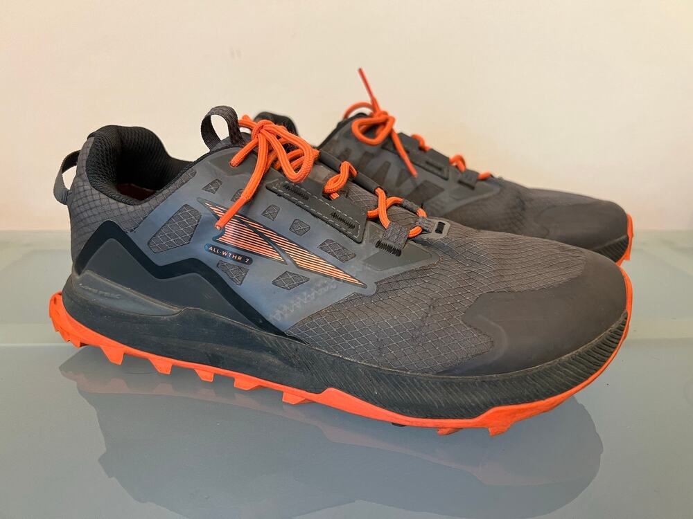 Altra lone peak All-Wthr low 2 trail running tennis shoes mens 8 orange gray